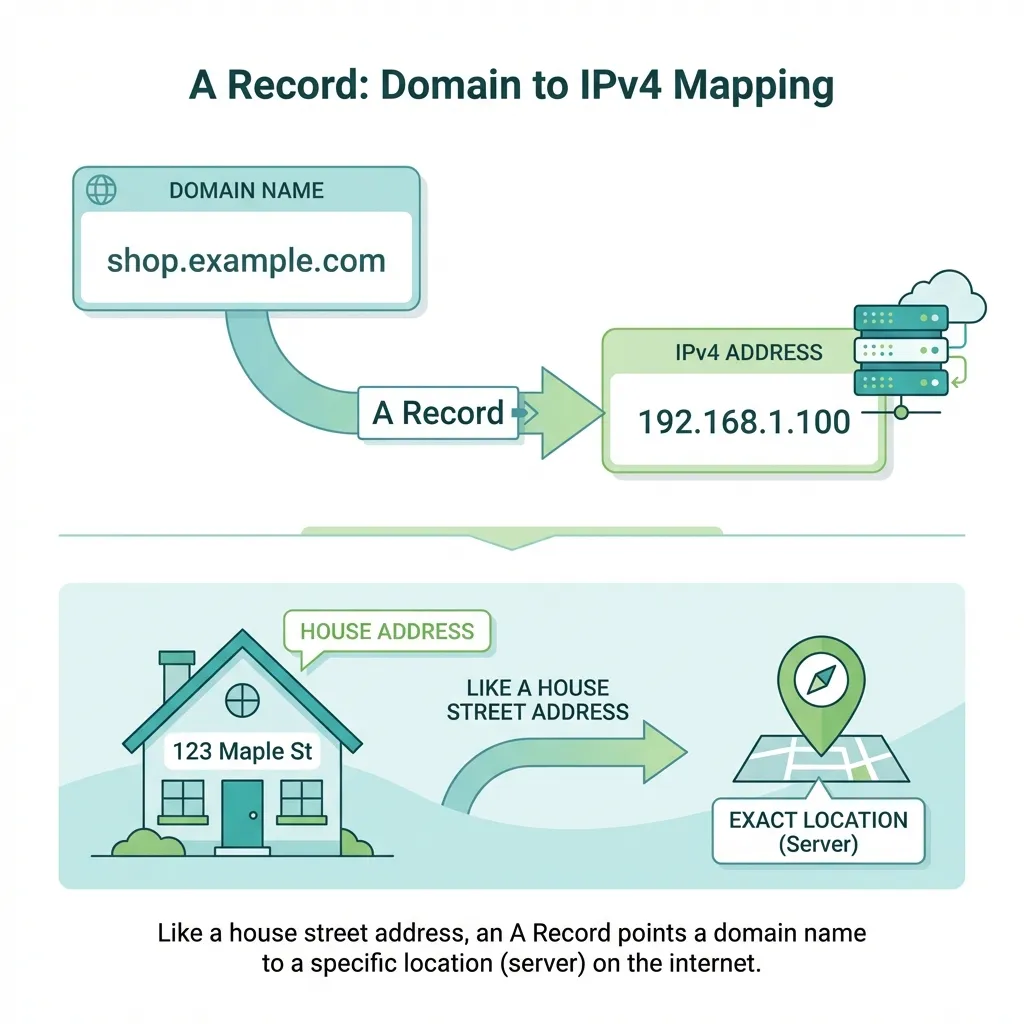A Record - Domain to IPv4 Mapping