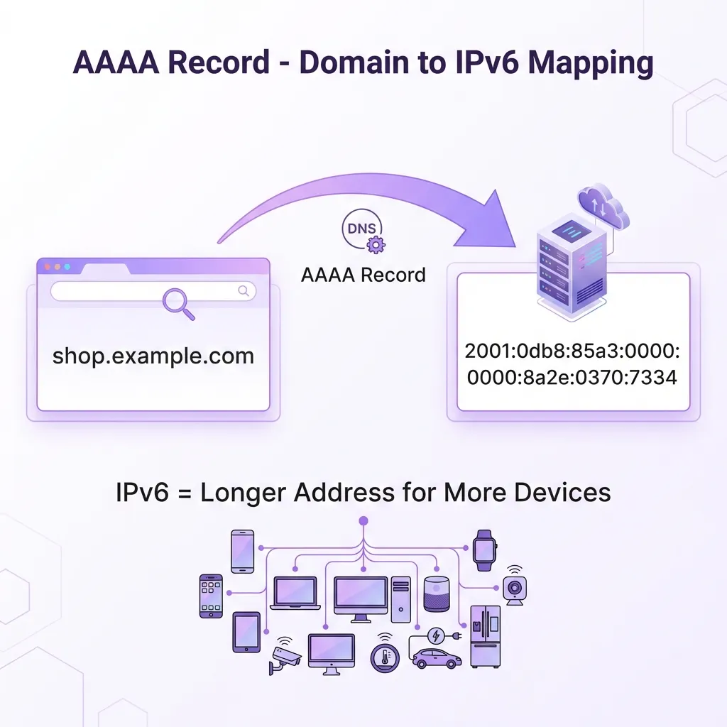 AAAA Record - Domain to IPv6 Mapping