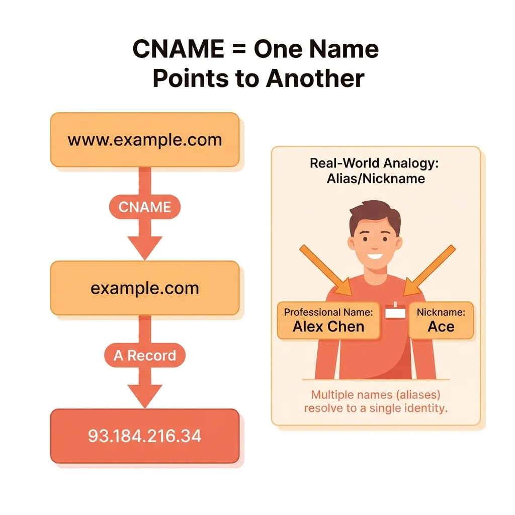 CNAME Record - One Name Points to Another