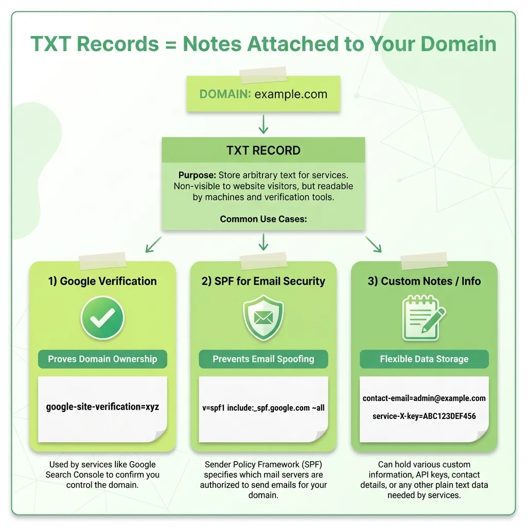 TXT Records - Notes Attached to Your Domain
