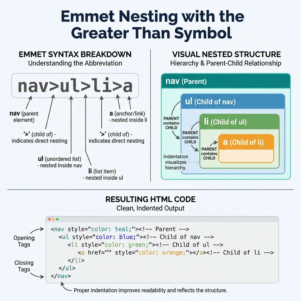 Nested HTML Structure with Emmet