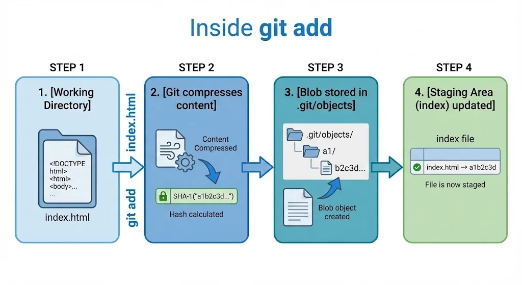 Inside git add - step by step
