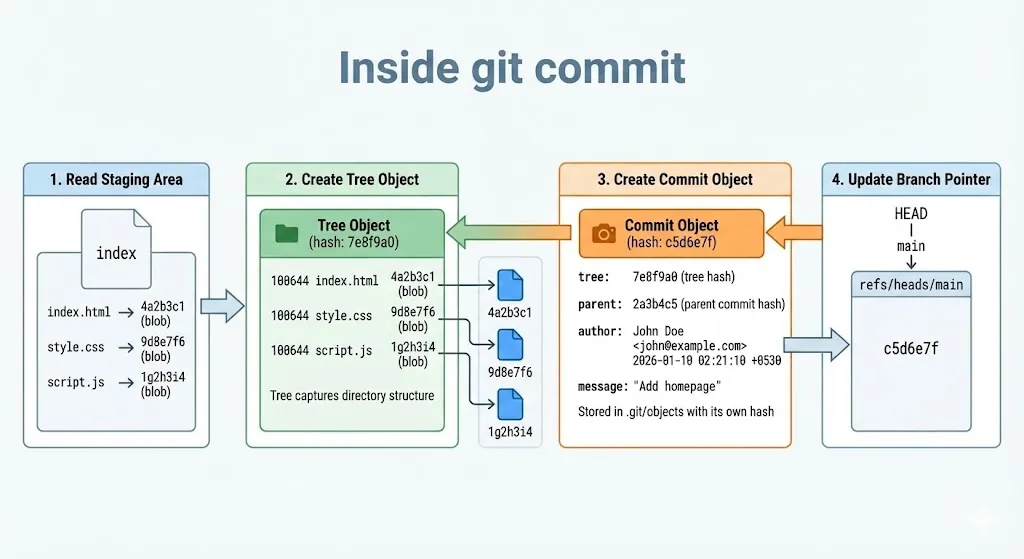 Inside git commit - step by step